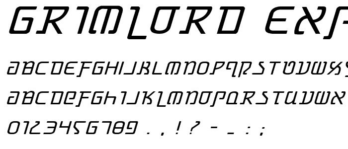 Grimlord Expanded Italic font